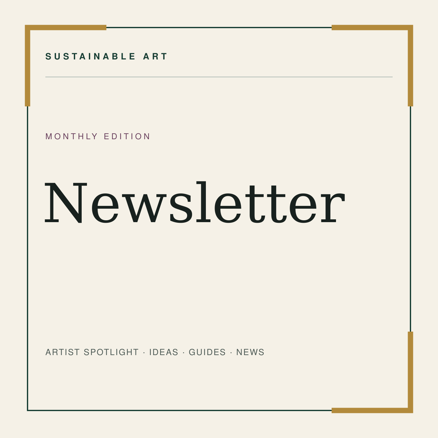 Sustainable Art newsletter